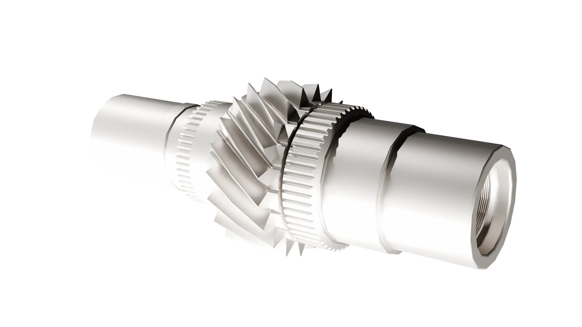 Helical gear shaft selectively hardened – wear-resistant surface, tough core